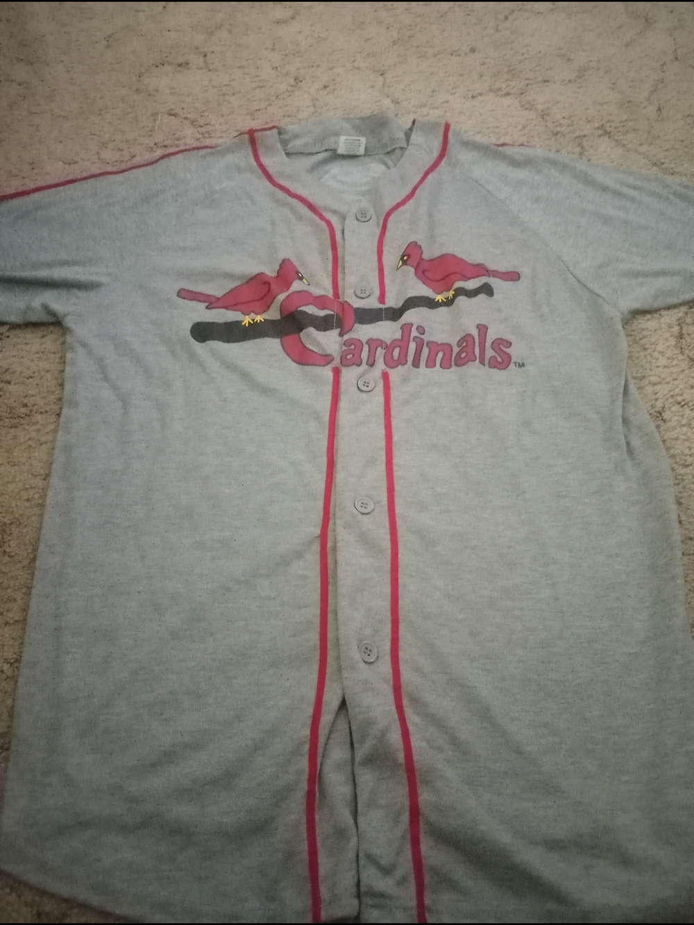 St. Louis Cardinals Gray And Red Jersey Xl